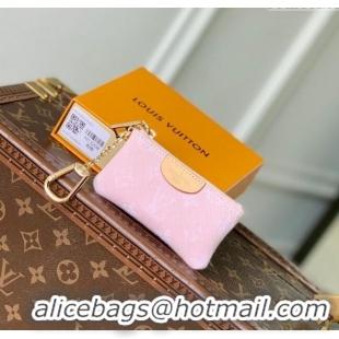 Promotional Louis Vuitton Key Pouch in Cloudy Grey Certified Organic Cotton Denim Washed Pink M13208 2025