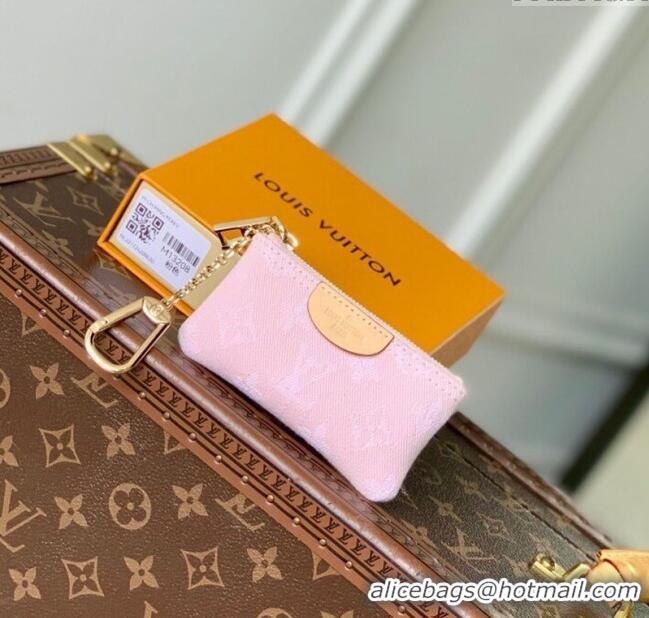 Promotional Louis Vuitton Key Pouch in Cloudy Grey Certified Organic Cotton Denim Washed Pink M13208 2025