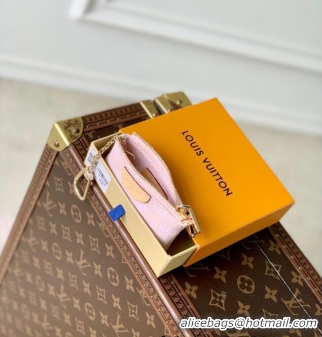 Promotional Louis Vuitton Key Pouch in Cloudy Grey Certified Organic Cotton Denim Washed Pink M13208 2025