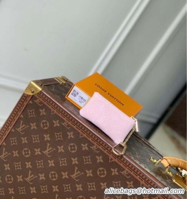 Promotional Louis Vuitton Key Pouch in Cloudy Grey Certified Organic Cotton Denim Washed Pink M13208 2025