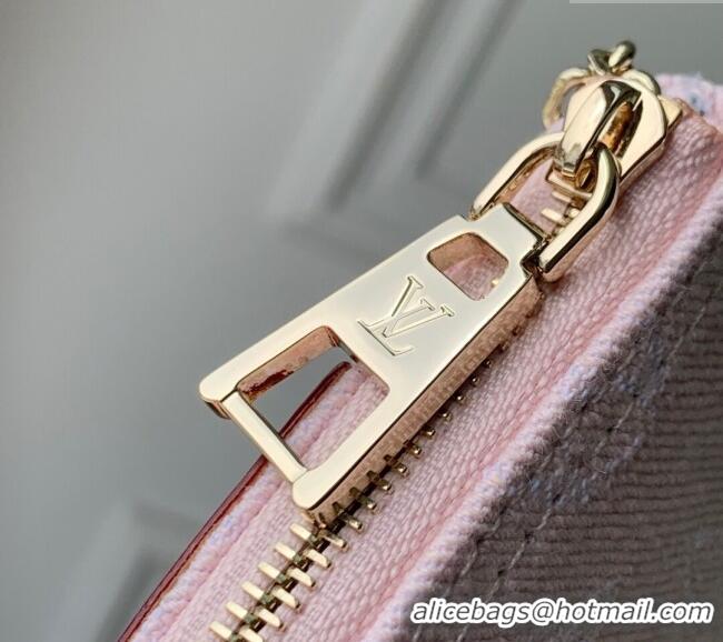 Promotional Louis Vuitton Key Pouch in Cloudy Grey Certified Organic Cotton Denim Washed Pink M13208 2025