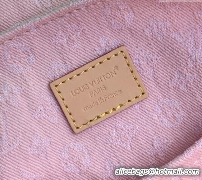 Cheap Louis Vuitton Venice Backpack bag in Washed Pink Certified Organic Cotton Denim M13031 2025