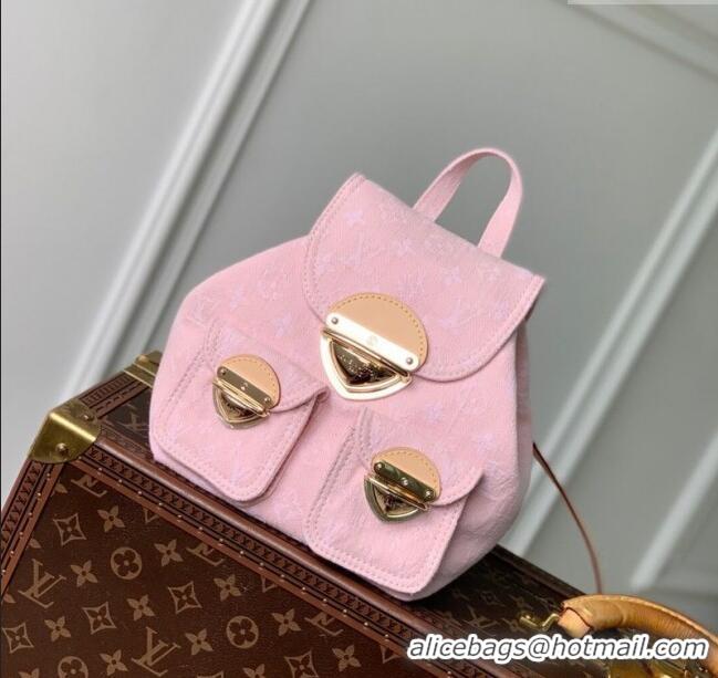 Cheap Louis Vuitton Venice Backpack bag in Washed Pink Certified Organic Cotton Denim M13031 2025