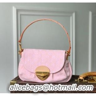 Shop Best Price Louis Vuitton Sunset Bag in Washed Pink Certified Organic Cotton Denim M13347 2025