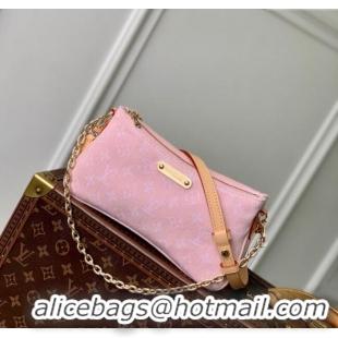 Best Quality Louis Vuitton Liv Pochette Bag in Washed Pink Certified Organic Cotton Denim M14159 2025