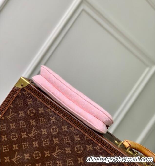 Best Quality Louis Vuitton Liv Pochette Bag in Washed Pink Certified Organic Cotton Denim M14159 2025