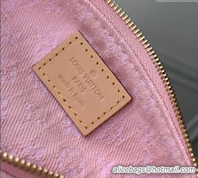 Best Quality Louis Vuitton Liv Pochette Bag in Washed Pink Certified Organic Cotton Denim M14159 2025