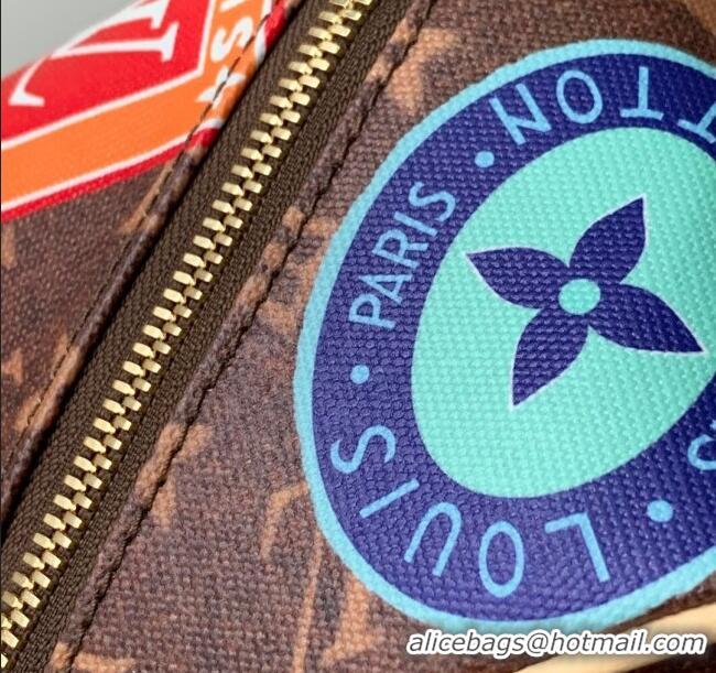 Best Quality Louis Vuitton Toiletry Bag 2 compartments Bag in Monogram Canvas with Travel Stickers Print M14744 2025