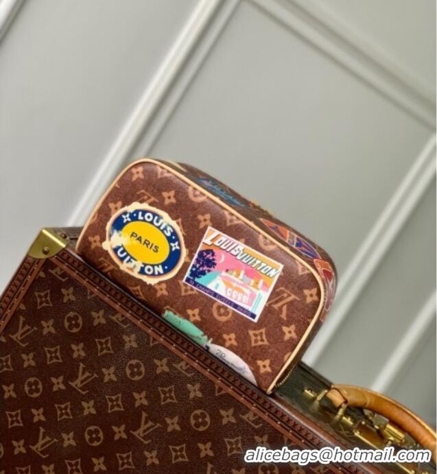 Best Quality Louis Vuitton Toiletry Bag 2 compartments Bag in Monogram Canvas with Travel Stickers Print M14744 2025