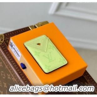 Best Quality Louis Vuitton Porte-Cartes Magnet Card Holder in Monogram Canvas and Leather M14120 Lemon Yellow 2025