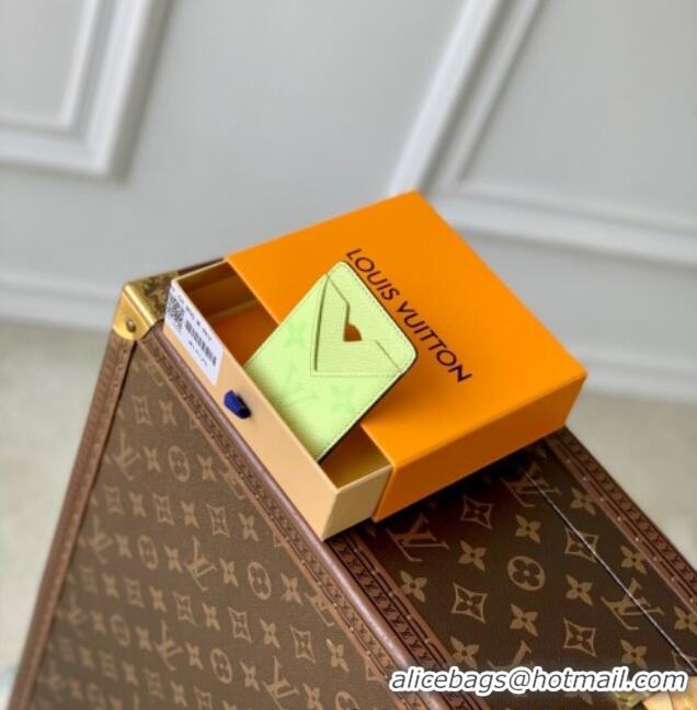 Best Quality Louis Vuitton Porte-Cartes Magnet Card Holder in Monogram Canvas and Leather M14120 Lemon Yellow 2025