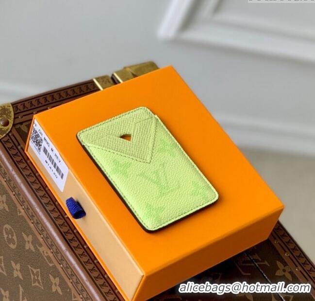 Best Quality Louis Vuitton Porte-Cartes Magnet Card Holder in Monogram Canvas and Leather M14120 Lemon Yellow 2025