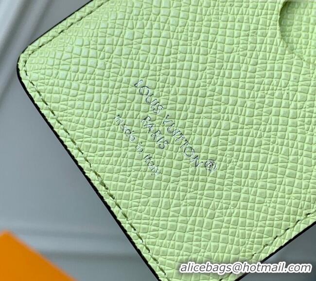 Best Quality Louis Vuitton Porte-Cartes Magnet Card Holder in Monogram Canvas and Leather M14120 Lemon Yellow 2025