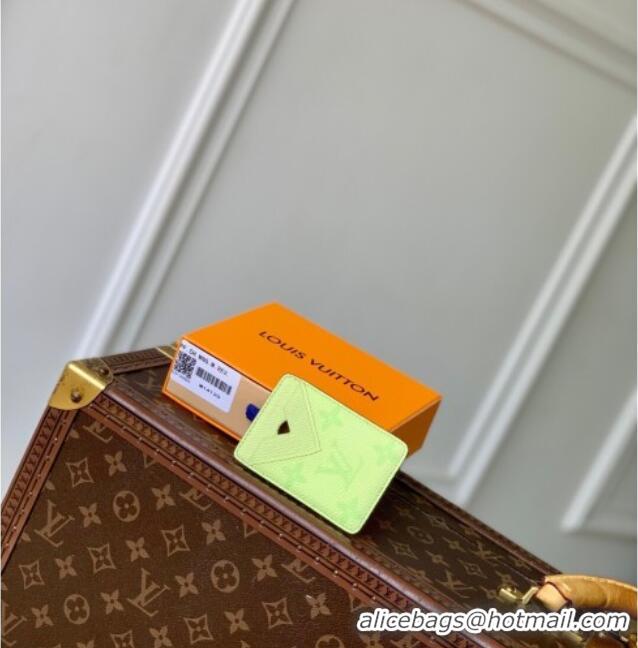 Best Quality Louis Vuitton Porte-Cartes Magnet Card Holder in Monogram Canvas and Leather M14120 Lemon Yellow 2025