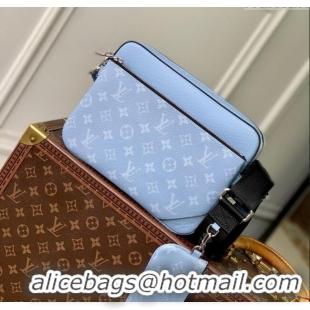 Top Grade Louis Vuitton Trio Messenger Bag in Sky Blue Monogram Canvas and Leather M14069 2025