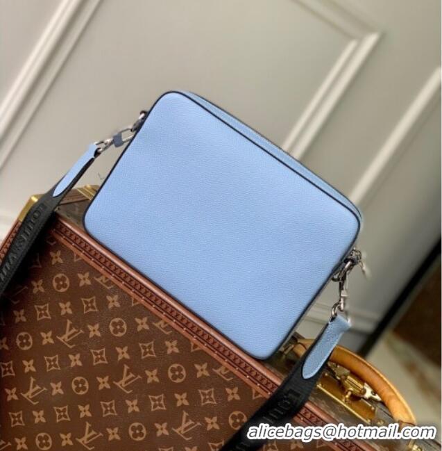 Top Grade Louis Vuitton Trio Messenger Bag in Sky Blue Monogram Canvas and Leather M14069 2025