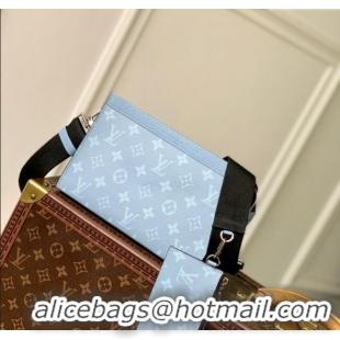 Most Popular Louis Vuitton Gaston Wearable Wallet Bag in Sky Blue Monogram Canvas and Leather M14114 2025