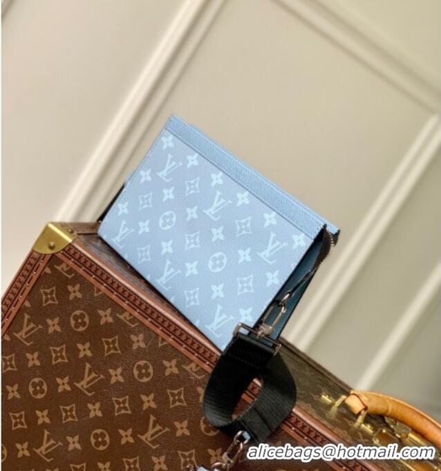 Most Popular Louis Vuitton Gaston Wearable Wallet Bag in Sky Blue Monogram Canvas and Leather M14114 2025