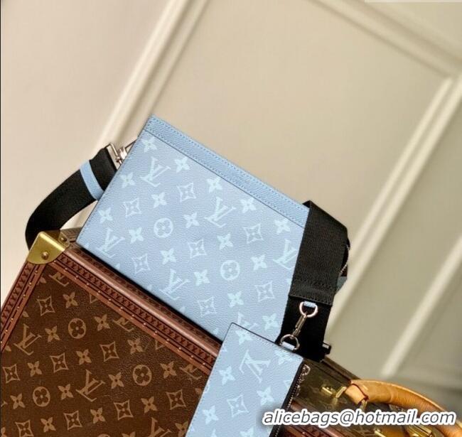 Most Popular Louis Vuitton Gaston Wearable Wallet Bag in Sky Blue Monogram Canvas and Leather M14114 2025