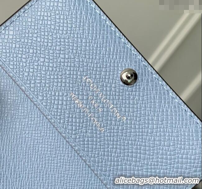 Super Quality Louis Vuitton Envelope Business Card Holder in Sky Blue Monogram Canvas and Leather M14118 2025