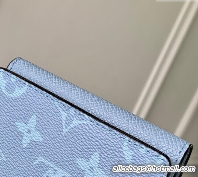 Super Quality Louis Vuitton Envelope Business Card Holder in Sky Blue Monogram Canvas and Leather M14118 2025