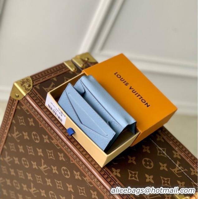 Super Quality Louis Vuitton Envelope Business Card Holder in Sky Blue Monogram Canvas and Leather M14118 2025