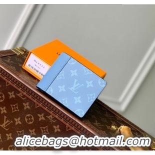 Top Quality Louis Vuitton Multiple Wallet in Monogram Canvas and Leather M14111 Sky Blue 2025