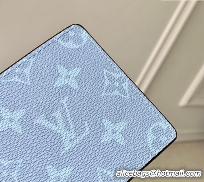 Top Quality Louis Vuitton Multiple Wallet in Monogram Canvas and Leather M14111 Sky Blue 2025