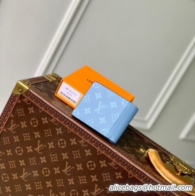 Top Quality Louis Vuitton Multiple Wallet in Monogram Canvas and Leather M14111 Sky Blue 2025