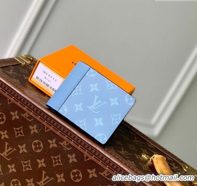 Top Quality Louis Vuitton Multiple Wallet in Monogram Canvas and Leather M14111 Sky Blue 2025