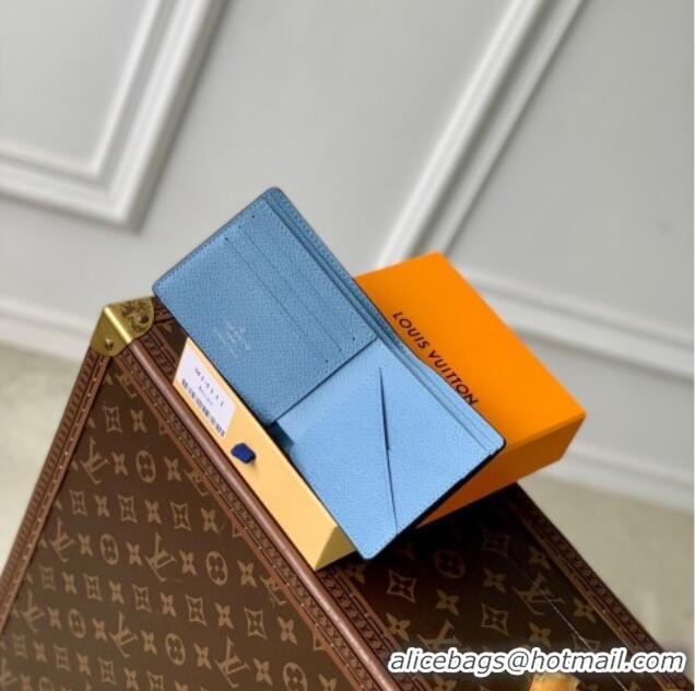 Top Quality Louis Vuitton Multiple Wallet in Monogram Canvas and Leather M14111 Sky Blue 2025