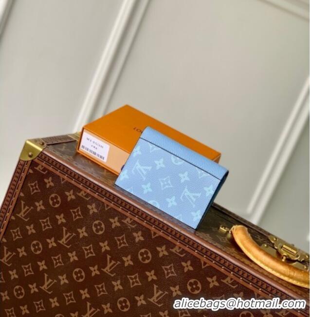 Promotional Louis Vuitton Passport Cover in Sky Blue Monogram Canvas and Leather M14358 2025