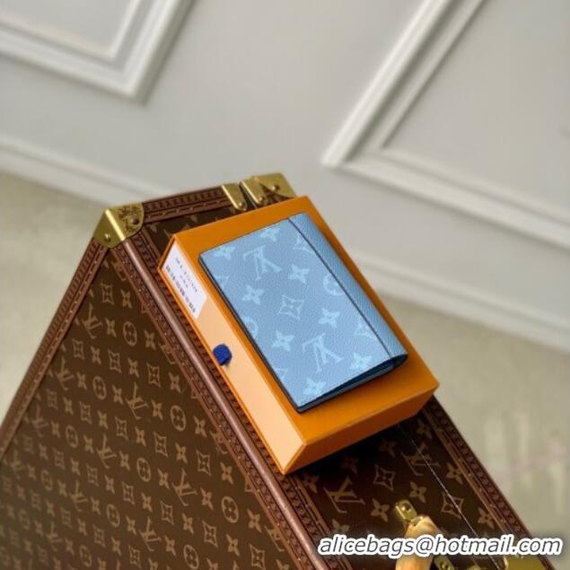 Promotional Louis Vuitton Passport Cover in Sky Blue Monogram Canvas and Leather M14358 2025