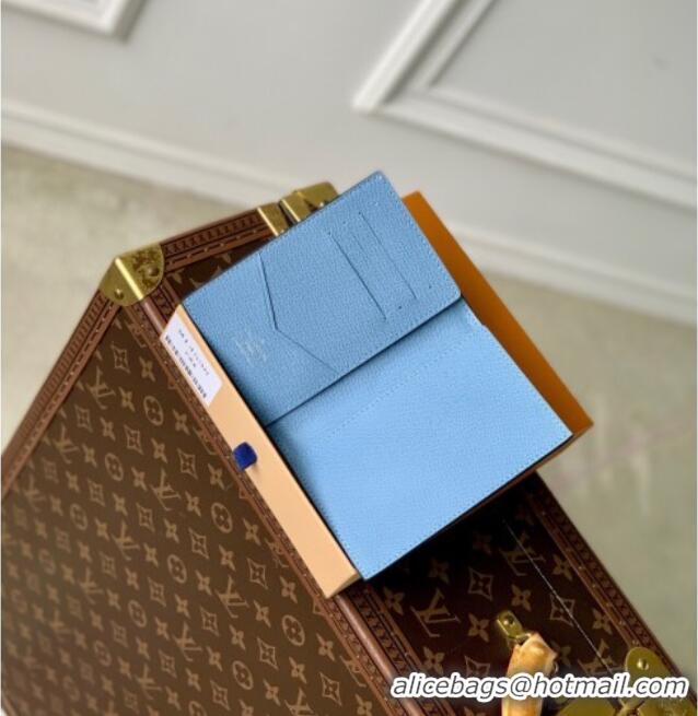 Promotional Louis Vuitton Passport Cover in Sky Blue Monogram Canvas and Leather M14358 2025