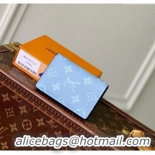 Promotional Louis Vuitton Pocket Organizer Wallet in Sky Blue Monogram Canvas and Leather M14112 2025
