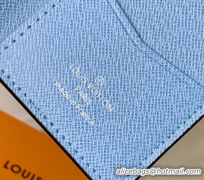 Promotional Louis Vuitton Pocket Organizer Wallet in Sky Blue Monogram Canvas and Leather M14112 2025