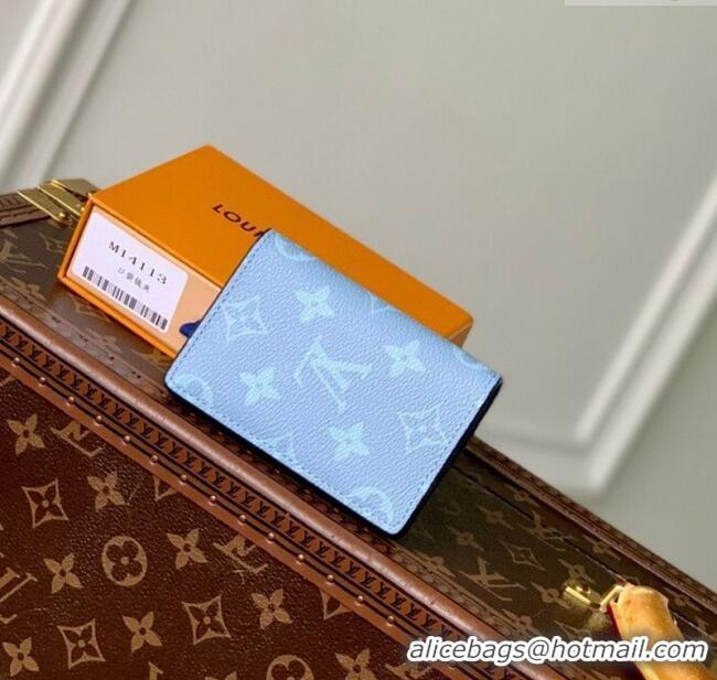 Promotional Louis Vuitton Pocket Organizer Wallet in Sky Blue Monogram Canvas and Leather M14112 2025