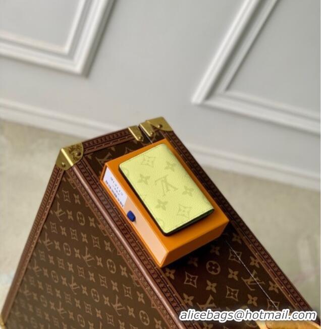 Unique Grade Louis Vuitton Pocket Organizer Wallet in Lemon Yellow Monogram Canvas and Leather M14113 2025