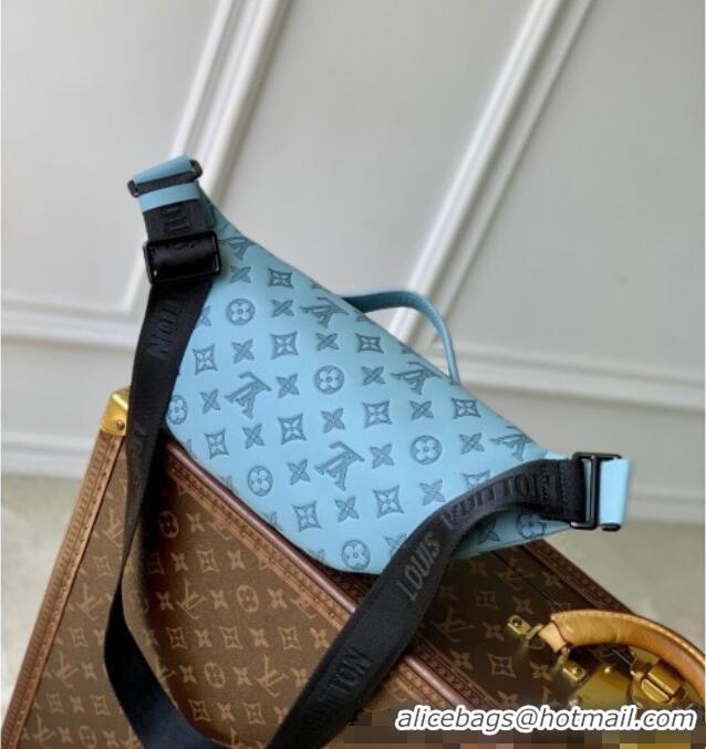 Famous Brand Louis Vuitton Rush Bumbag in Monogram Shadow Leather M14782 Sky Blue 2025