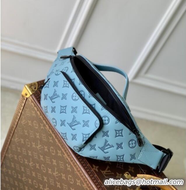Famous Brand Louis Vuitton Rush Bumbag in Monogram Shadow Leather M14782 Sky Blue 2025