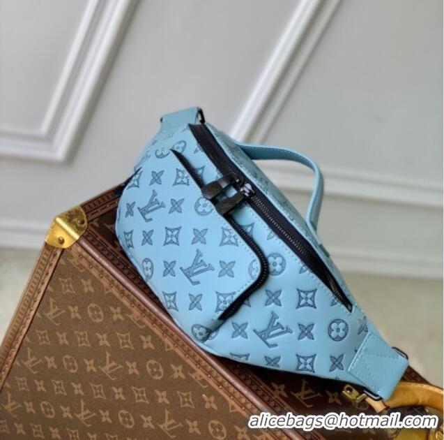 Famous Brand Louis Vuitton Rush Bumbag in Monogram Shadow Leather M14782 Sky Blue 2025