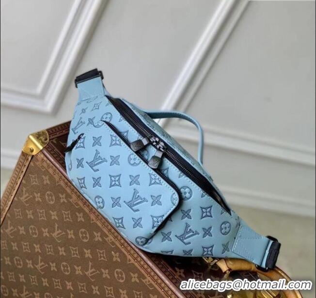 Famous Brand Louis Vuitton Rush Bumbag in Monogram Shadow Leather M14782 Sky Blue 2025