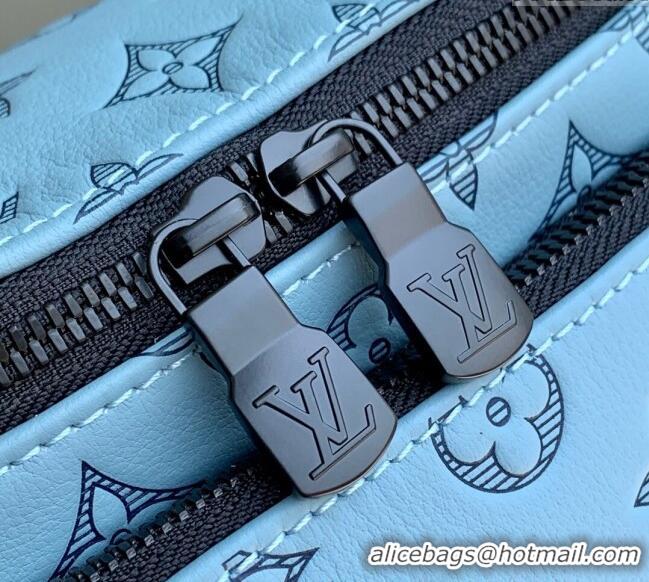 Famous Brand Louis Vuitton Rush Bumbag in Monogram Shadow Leather M14782 Sky Blue 2025