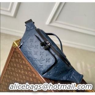 Unique Grade Louis Vuitton Rush Bumbag in Monogram Shadow Leather M14784 Navy Blue 2025