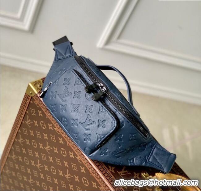 Unique Grade Louis Vuitton Rush Bumbag in Monogram Shadow Leather M14784 Navy Blue 2025