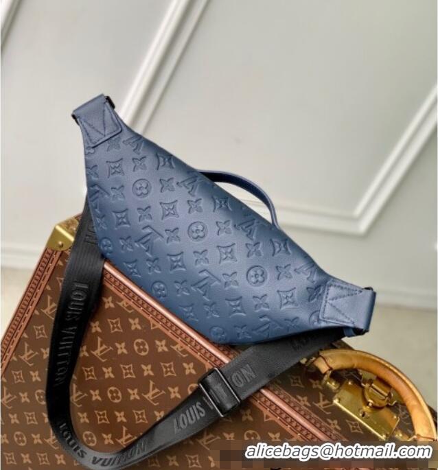 Unique Grade Louis Vuitton Rush Bumbag in Monogram Shadow Leather M14784 Navy Blue 2025
