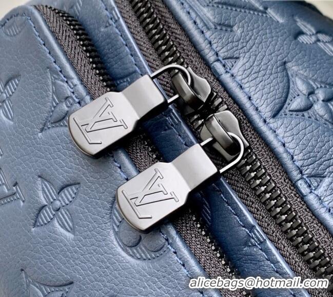 Unique Grade Louis Vuitton Rush Bumbag in Monogram Shadow Leather M14784 Navy Blue 2025