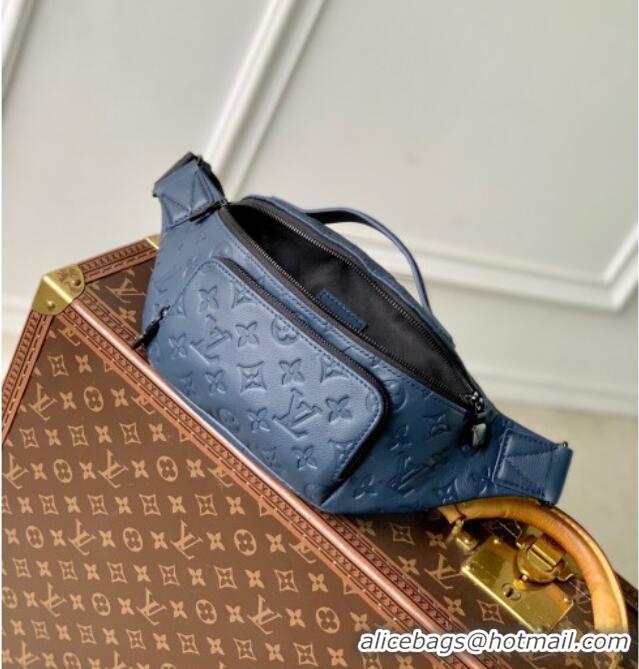 Unique Grade Louis Vuitton Rush Bumbag in Monogram Shadow Leather M14784 Navy Blue 2025