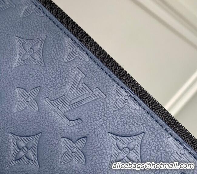 Well Crafted Louis Vuitton Zippy Wallet Horizontal in Navy Blue Monogram Shadow Leather M14847 2025