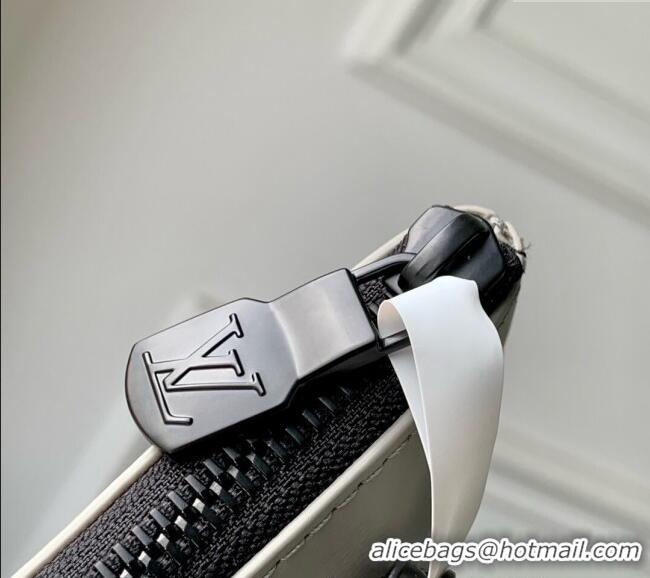 Best Price Louis Vuitton Mens Pochette To-Go Pouch in Sand Grey Monogram Shadow Leather M14914 2025